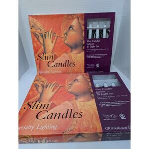 Set of 2 GKI Bethlehem Lighting Slim Candles Indoor 20 Light Set 781009 Holiday